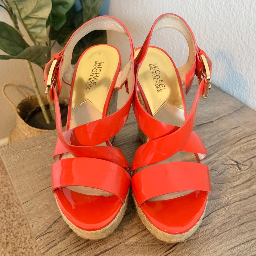 Red Michael Kors Wedges